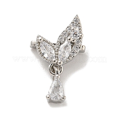 Латунные прозрачные кубические распорки в форме бабочки&nbsp;KK-L075-010P