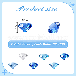 1200 Stück 6 Farben Zirkonia-Cabochons&nbsp;ZIRC-PH0001-56