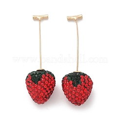 Серьги-гвоздики из цинкового сплава со стразами&nbsp;LS-EJEW-E314-01G