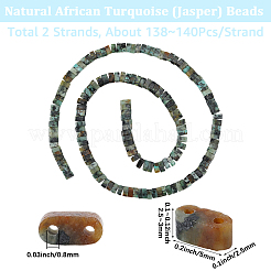 2 нить бусин из натуральной африканской бирюзы (яшмы)&nbsp;G-PA0001-69