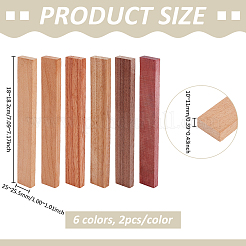 12 Stück 6 Farben Holzbrett&nbsp;DIY-BC0017-36