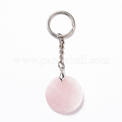 Брелок с подвеской из натурального розового кварца KEYC-E038-01P-04