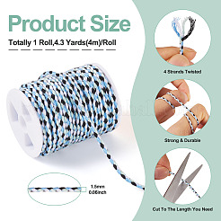 1 рулон трехцветного поликоттонового шнура с металлическим покрытием&nbsp;OCOR-TA0002-42B