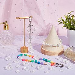 120шт 3 стильных прозрачных пластиковых бусины KY-PH0001-68