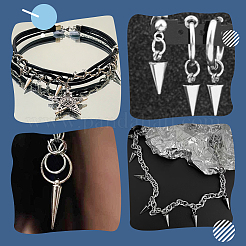 8 шт. 4 стиля подвески из нержавеющей стали 304 STAS-LP0001-34