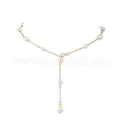 Ожерелья из круглой ракушки и цепочек из нержавеющей стали 304 ручной работы&nbsp;NJEW-JN05301-01