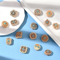 15 шт. 15 стили бусин из тополя&nbsp;WOOD-YW0001-80