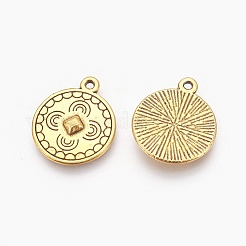 Tibetischer stil Aluminium Anhänger & Charms&nbsp;TIBEP-EA446Y-AG-LF