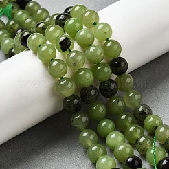 天然の天然翡翠ビーズ連売りを染めた  ラウンド  黄緑  8mm  穴：1.2mm  約23個/連  7.28インチ（18.5cm）&nbsp;G-G021-02B-14