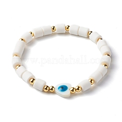 Bracciali elasticizzati fatti a mano con perle di argilla polimerica&nbsp;BJEW-JB06495