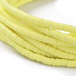 Плоские круглые бусинки распорки ручной полимерной глины&nbsp;X-CLAY-R067-4.0mm-23