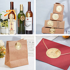 Самоклеящиеся наклейки с тиснением золотой фольгой DIY-WH0211-130