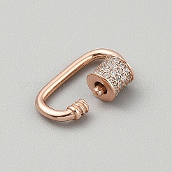 925 abalorio con cierre de mosquetón con rosca de rhinestone de plata de ley&nbsp;STER-WH0031-01RG-02