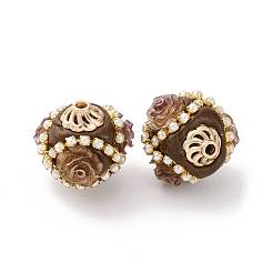 Круглые бусины из смолы ручной работы из Индонезии IPDL-P005-17KCG-01