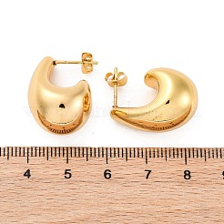 Серьги-гвоздики из нержавеющей стали 304 в форме буквы J&nbsp;EJEW-A125-25G