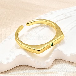 Манжеты из латуни с микро паве кубический цирконий для женщин&nbsp;RJEW-H247-16G-02