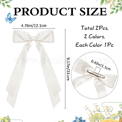 Заколки для волос из кожи аллигатора с большим бантом из полиэстера AJEW-CP0008-42B-04