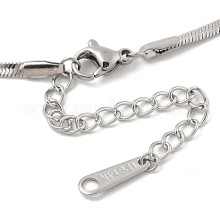 Collane a catena piatta con ciondolo a forma di cuore in acciaio inossidabile 304 per donna&nbsp;NJEW-F328-08P