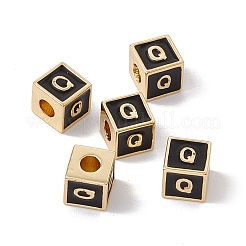 Accumuler des perles d'émail en laiton placage&nbsp;KK-B060-04G-01Q