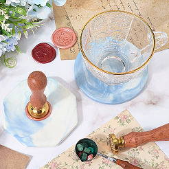 2 шт. 2-х стилевые фарфоровые подставки под чашки с мраморным узором&nbsp;AJEW-CP0009-18B