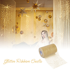 Сетчатая ткань из полиэстера с блестками DIY-WH0021-28A