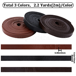 6м 3-х цветный плоский шнур из коровьей кожи WL-GF0001-20