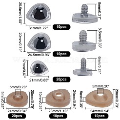 4 сумка 3 стиль 3D пластиковые кукольные глаза и наборы для промывания глаз DIY-PH0006-13