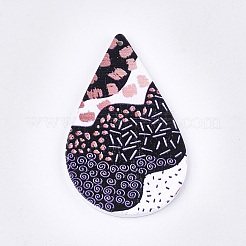 Gros pendentifs en bois imprimés&nbsp;WOOD-S051-01-M