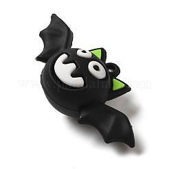 ハロウィーンテーマ PVC プラスチックペンダント  混合図形  バット  31x66x24mm  穴：3mm&nbsp;KY-U003-02F