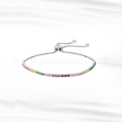 Теннисный браслет из цветного кубического циркония с защитой от потускнения BJEW-I314-004P