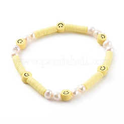 Браслеты хейши из полимерной глины ручной работы стрейч из бисера BJEW-JB06143