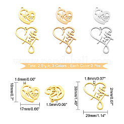 12 шт. 6 стиля ионного покрытия (IP) подвески из нержавеющей стали 304&nbsp;STAS-UN0031-21