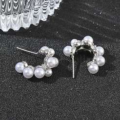 Boucles d'oreilles en laiton avec micro pavé de zircons cubiques pour femmes&nbsp;EJEW-A168-18P