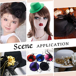 8 шт. 8-цветная мини-шапочка-вуалировщик из ткани ЭВА AJEW-BC0007-03