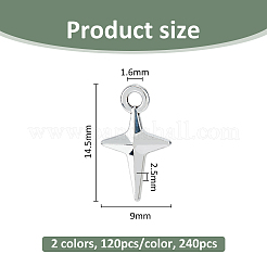 240 pz 2 colori ciondoli in lega&nbsp;FIND-FH0011-68
