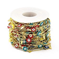 Catena a maglia fiore smaltata in ottone fatta a mano&nbsp;CHC-I045-06G