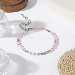 1шт. браслеты из круглых бусин из натурального розового кварца для женщин и мужчин&nbsp;BJEW-LP0015-14