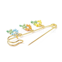 Стеклянные семена и синтетическая бирюза плетеный цветок жизни подвески брошь с английской булавкой JEWB-BR00078