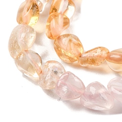 Нити бусин из натурального розового кварца и цитрина G-L610-B10-01