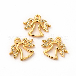 Экологичные подвески из латуни с микро-паве из прозрачного кубического циркония&nbsp;KK-F851-09G