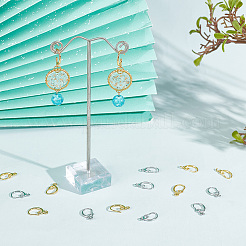 20 пара 2-х цветных латунных крючков для серег KK-BBC0002-65