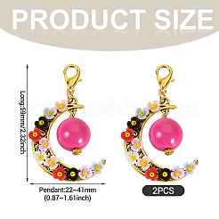 2 шт. подвесные украшения из акрила и смолы с имитацией жемчуга и сплава&nbsp;HJEW-TAC0115