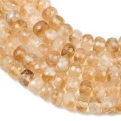 Нити из нагретых натуральных цитриновых бусин&nbsp;G-B175-B01-4x6mm