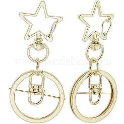 18 шт. поворотные застежки для брелка из сплава&nbsp;KEYC-SP0001-48A-G