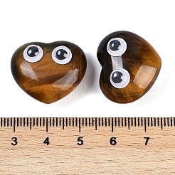 天然タイガーアイの置物  樹脂目で  自宅オフィスデスクトップ風水装飾  ハート  20x24x12mm&nbsp;G-H073-01H