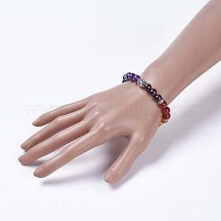Chakra natürliche gemischte Stein Stretch-Armbänder&nbsp;BJEW-JB03660-02