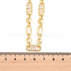 Figaro-Ketten aus 7 mm Messing mit Pavé-Fassung aus Zirkonia&nbsp;NJEW-D324-03G-06