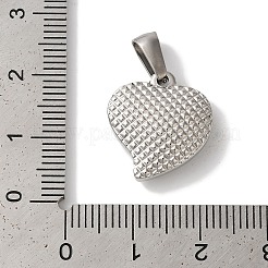 変色しない304ステンレススチールペンダント  ハートチャーム  ステンレス鋼色  17x16x4.5mm  穴：6x4mm&nbsp;STAS-Z075-16P