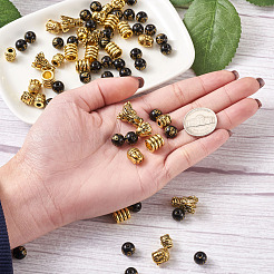 Бусины из сплава в тибетском стиле и буддийские стеклянные бусины&nbsp;TIBEB-TA0001-90AG-01