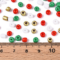 6/0 стеклянные бусины с рождественской тематикой для выпечки SEED-S002-KM-01